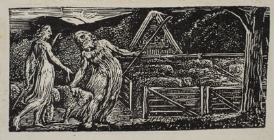 Thenot et Colinet mènent leurs troupeaux ensemble, de Pastorales de Virgile de Thornton, 1821 - William Blake