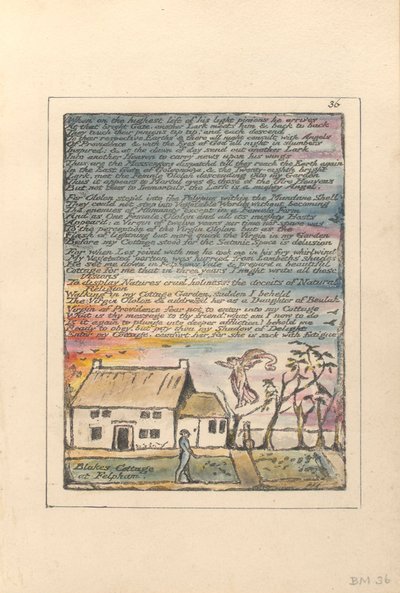"Quand sur la plus haute levée...", planche 36 de "Milton, un poème en deux livres", vers 1804-08 - William Blake