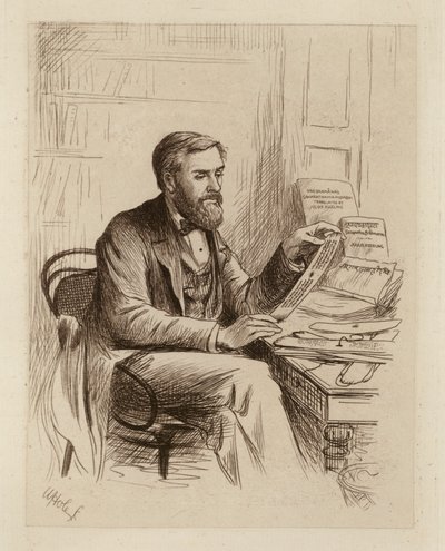 Julius Eggeling, professeur de sanskrit et de philologie comparée - William Brassey (after) Hole
