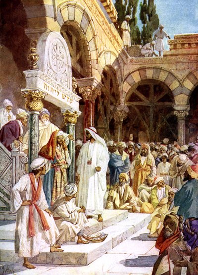 Jésus est défié par les prêtres et les scribes - William Brassey Hole