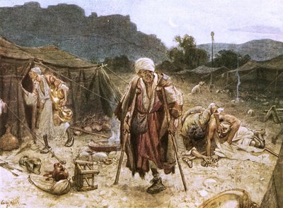 Les quatre lépreux pillant le camp des Syriens - William Brassey Hole