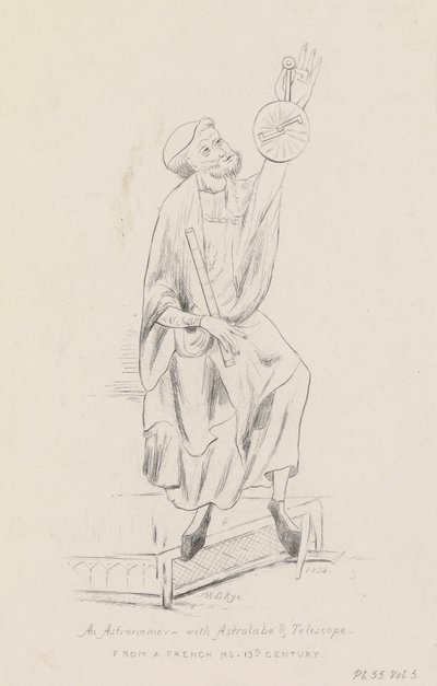 Un astronome avec un astrolabe et un télescope - William Brenchley Rye