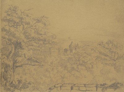 Recto : Paysage rural avec monastère - William Brockedon