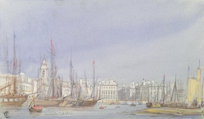 Marseille, Navigation dans le Port Intérieur, 28 juillet 1836 - William Callow