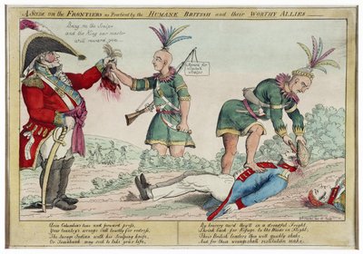 Une scène aux frontières pratiquée par les Britanniques humanitaires et leurs dignes alliés, pub. 1812 - William Charles