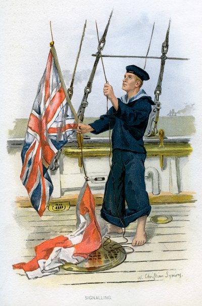 Marin de la Royal Navy signalant, vers 1890-1893 - William Christian Symons