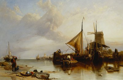 Une scène près de Monnikendam sur le Zuiderzee - Clarkson Frederick Stanfield