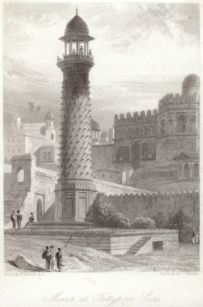 Minar à Futtypore Sicri - William Daniell