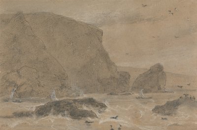 Rocher de la criste-marine, St. Agnes, Cornouailles - William Daniell