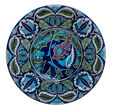 Assiette Ours et Lièvre - William de Morgan