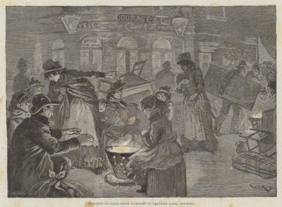 Expulsion de familles irlandaises pauvres à Leather Lane, Holborn - William Douglas Almond
