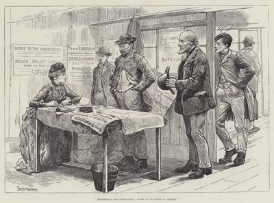 Enregistrement des chômeurs, scène dans un bureau à Chelsea - William Douglas Almond