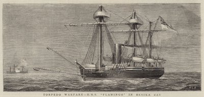 Guerre des torpilles, HMS Flamingo dans la baie de Besika - William Edward Atkins