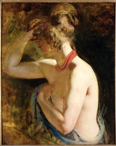 Demi-nu, bras droit levé à la tête - William Etty
