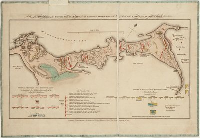 Plan des opérations des forces britanniques en Égypte du débarquement dans la baie d