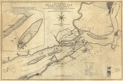 Cours de la rivière Delaware de Philadelphie à Chester - William Faden