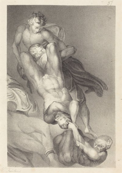 Partie du Jugement dernier de Michel-Ange - William Fairland after John Flaxman