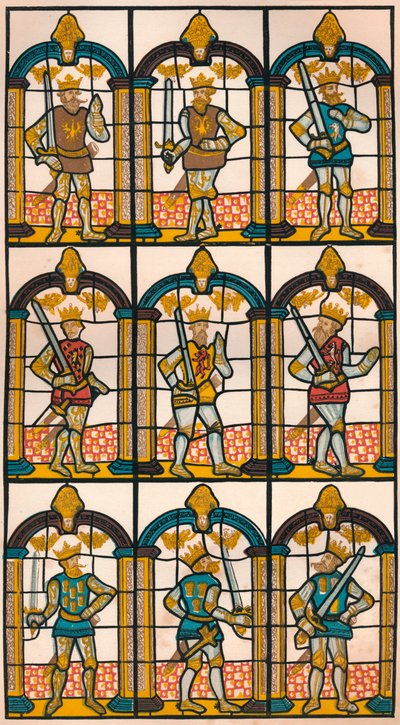 Vitrail peint - Deux comtes saxons de Mercie et sept comtes normands de Chester, 1808 1845 - William Fowler