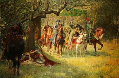 Comment quatre reines ont trouvé Sir Lancelot endormi - William Frank Calderon