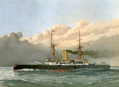 HMS Royal Sovereign, cuirassé de 1ère classe de la Royal Navy, vers 1890-1893 - William Frederick Mitchell