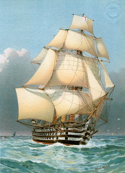 HMS Victoria, navire de guerre de la Royal Navy à 121 canons, vers 1859, vers 1890-1893 - William Frederick Mitchell