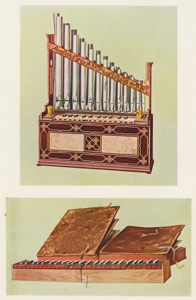 Instruments de musique : Orgue portatif et Bible regal - William Gibb