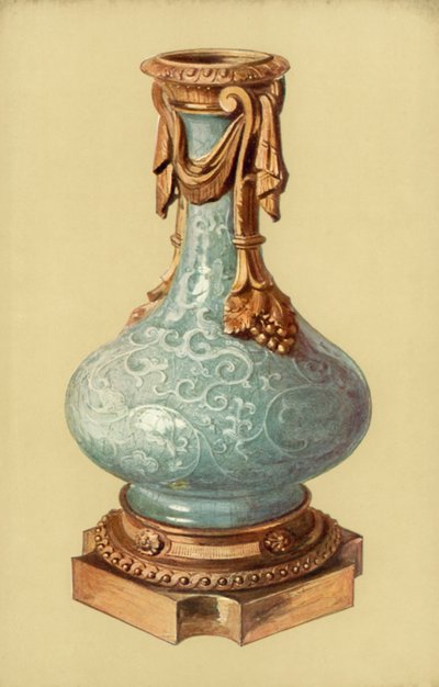 Vase, Porcelaine Céladon Chinoise avec Monture en Ormolu Louis XVI - William Gibb