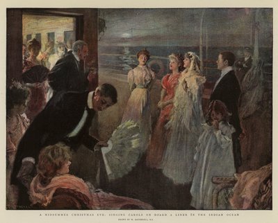 Un réveillon de Noël en été, chantant des cantiques à bord d