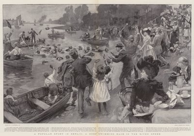 Un sport populaire à Berlin, une course de natation de chiens dans la rivière Spree - William Hatherell
