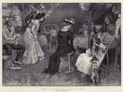 Été sur la Tamise, thé de cinq heures au camp - William Hatherell