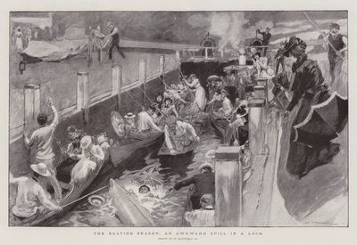 La saison de la navigation, une chute maladroite dans une écluse - William Hatherell