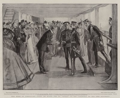 Le Duc de Connaught embarquant à bord du SS Nubia pour dire adieu à son propre régiment - William Hatherell