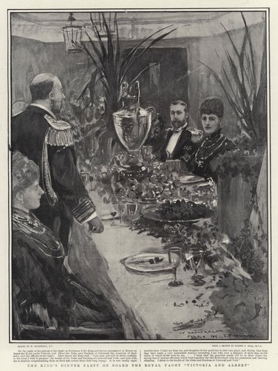 Le dîner du roi à bord du yacht royal Victoria et Albert - William Hatherell