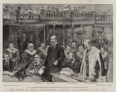 Le Prince de Galles à Édimbourg, recevant la Liberté de la Ville - William Hatherell