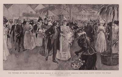 La princesse de Galles ouvrant le bazar de presse au profit de l