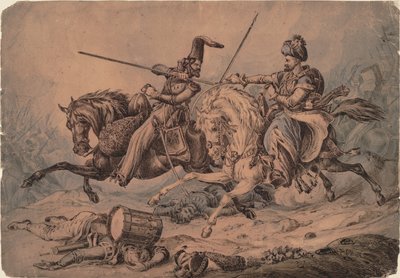 Cosaque russe en combat avec un mamelouk, 1815 - William Heath