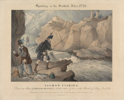 [Lot de quatre] La chasse et la pêche dans les îles écossaises : n° III. La pêche au saumon - William Heath