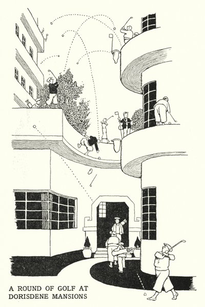 Une partie de golf aux Dorisdene Mansions - William Heath Robinson
