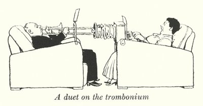 Un duo sur le trombonium (lithographie) - William Heath Robinson