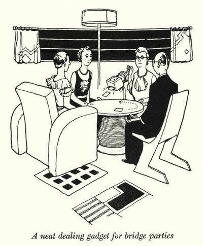 Un gadget pratique pour les soirées bridge - William Heath Robinson