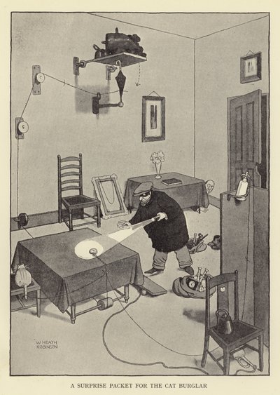Un paquet surprise pour le cambrioleur - William Heath Robinson