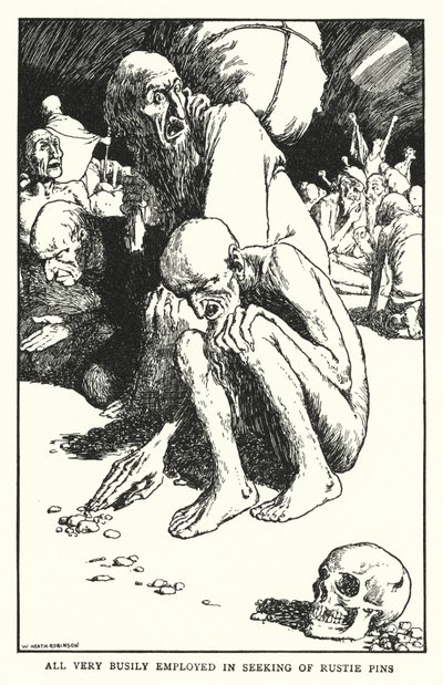 Tous très occupés à chercher des épingles rouillées - William Heath Robinson