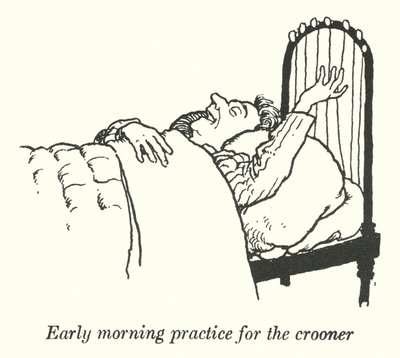 Pratique matinale pour le chanteur (lithographie) - William Heath Robinson