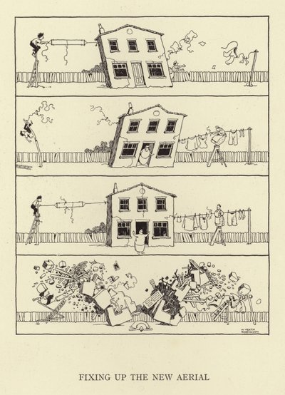 Installation de la nouvelle antenne - William Heath Robinson