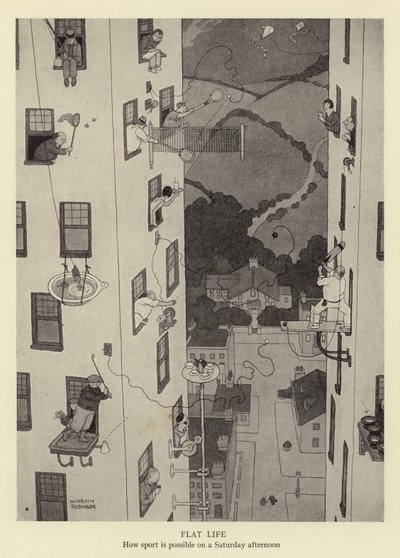 Vie en appartement, comment le sport est possible un samedi après-midi - William Heath Robinson