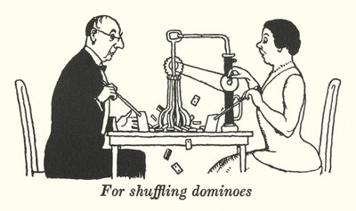 Pour mélanger les dominos (lithographie) - William Heath Robinson