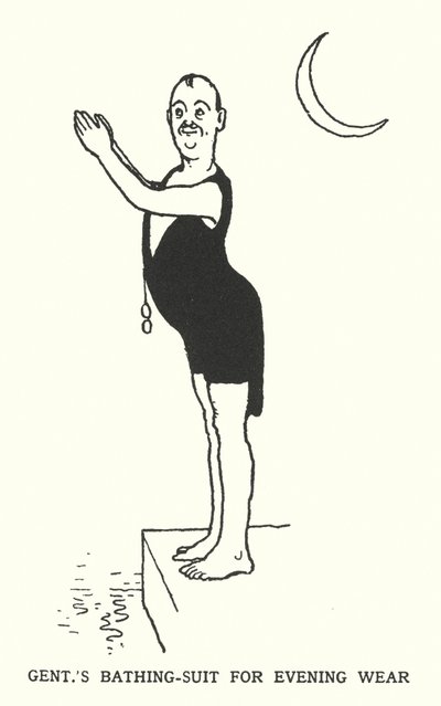 Maillot de bain pour homme pour la soirée (lithographie) - William Heath Robinson