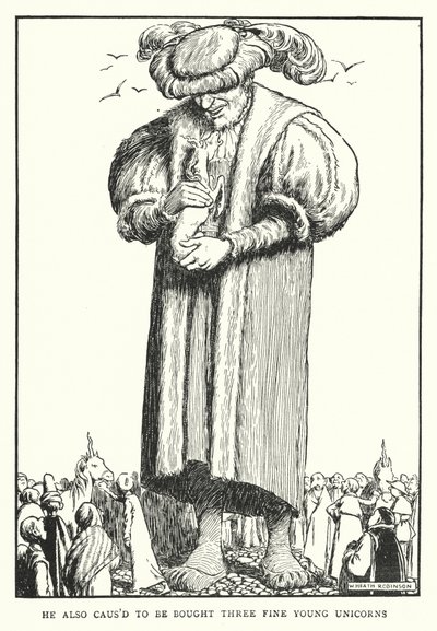 Il a aussi fait acheter trois jeunes licornes fines - William Heath Robinson