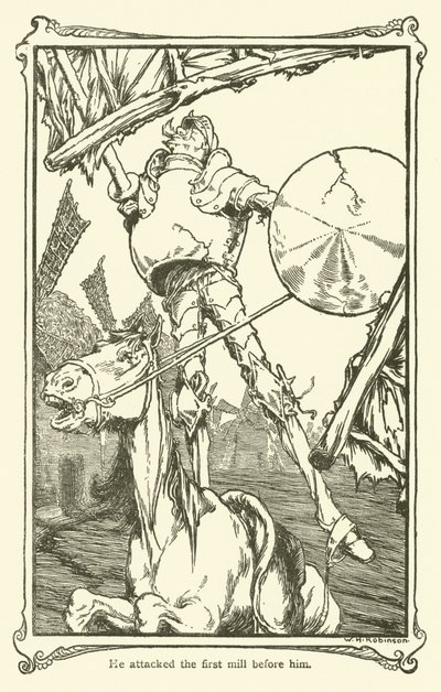 Illustration pour Don Quichotte - William Heath Robinson