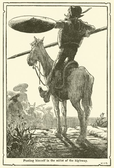 Illustration pour Don Quichotte (lithographie) - William Heath Robinson